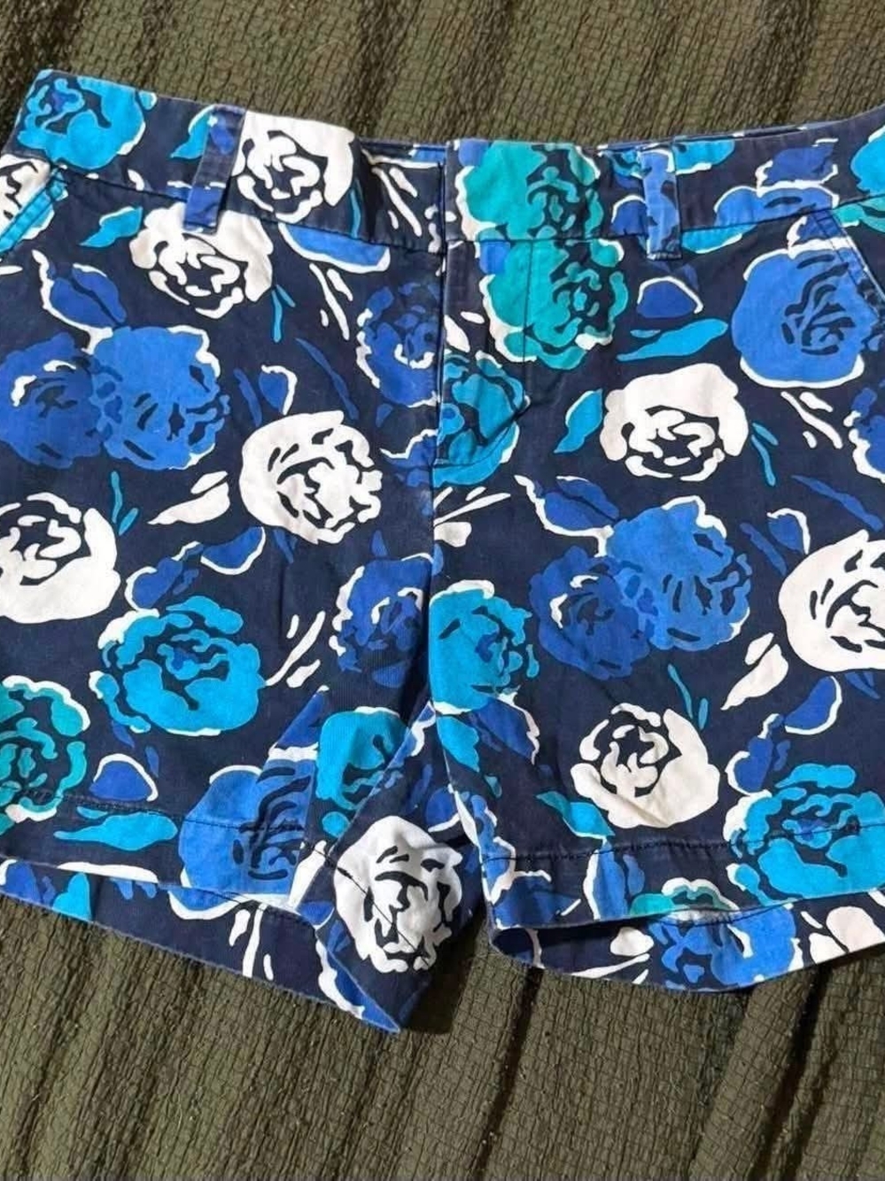 Tommy Hilfiger Blue White Floral High Waist Women's Shorts